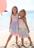 lola-spring Dress 3D Rainbow Peach Tank Dress