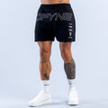 Black DFYNE logo jogger shorts with elastic waistband and side pockets