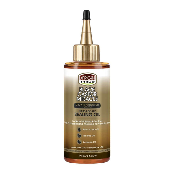 African Pride Afiracn Pride Black Castor Miracle Hair Scalp Sealing Oil 6 Oz