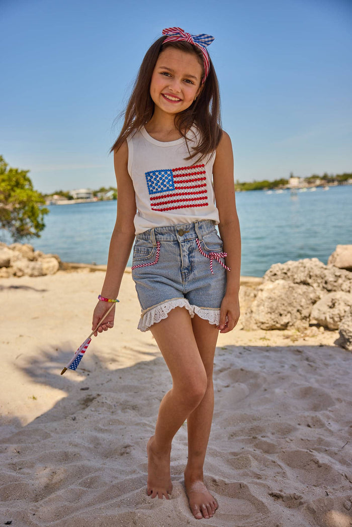 Lola + The Boys Tops American Flag Tank