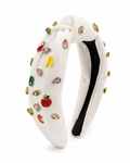 Lotus Accessories White Apples and Alphabets Knotted Headband