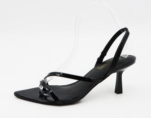 Strappy Kitten Heel Sandals - Black