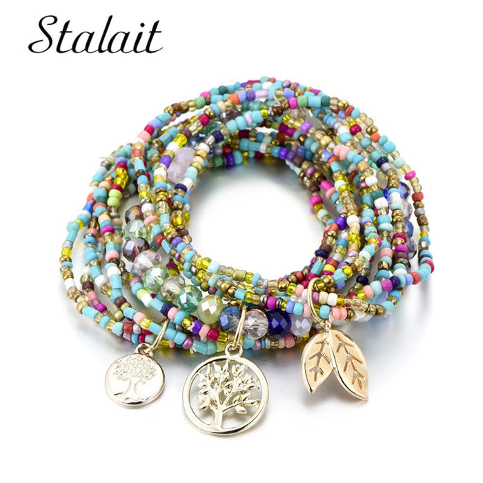 Beautiful Charm bracelet and Bohemian pearl bracelet for Women