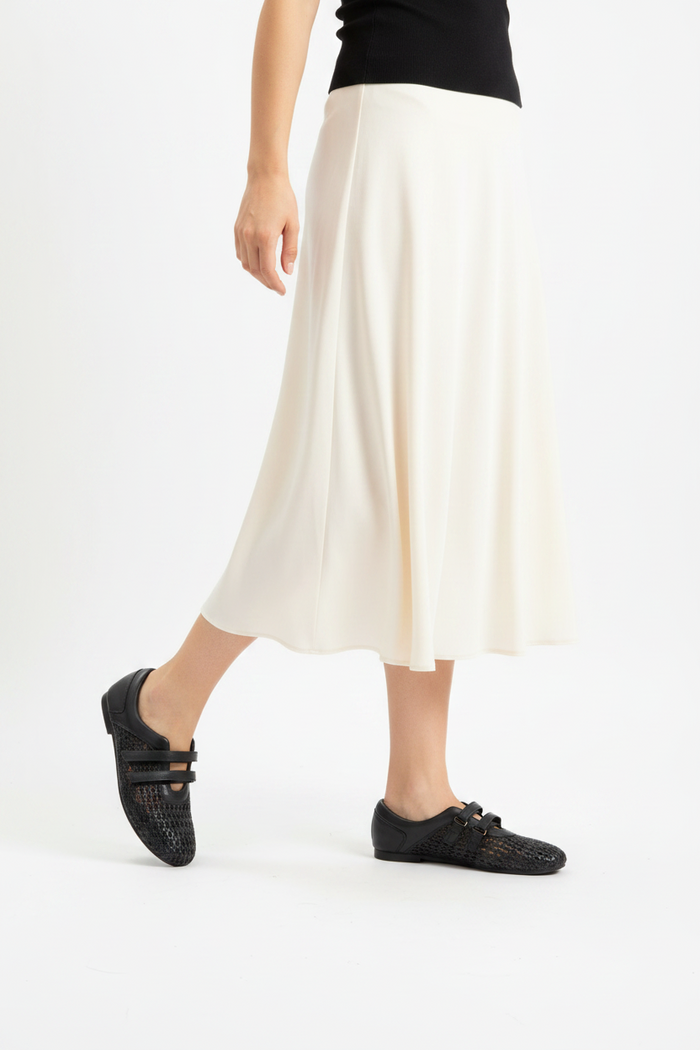 Black Woven Flats — Women's Leather Mesh Double-Strap Velcro Shoes