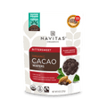 Navitas Organics Bittersweet Cacao Wafers 70% Cacao 8oz. front of bag.