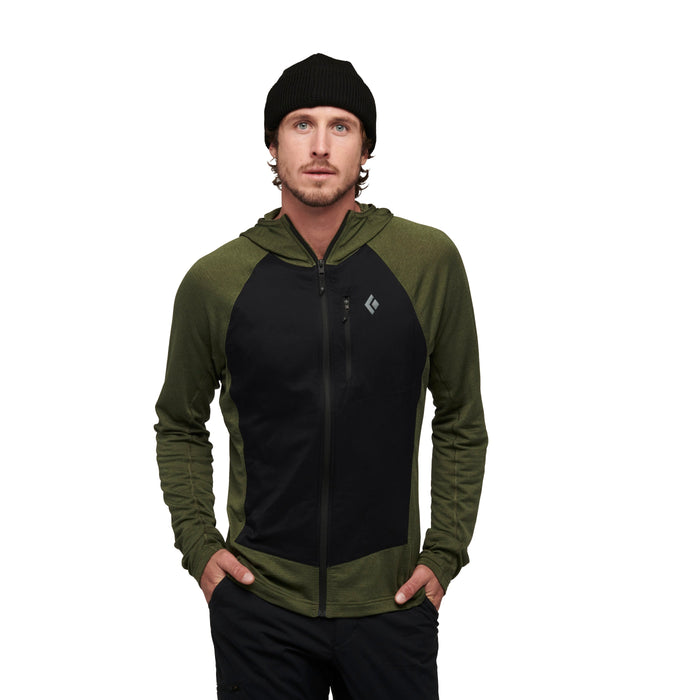 Black Diamond Men's Coefficient LT Hybrid Hoody- Tundra/Black- XL