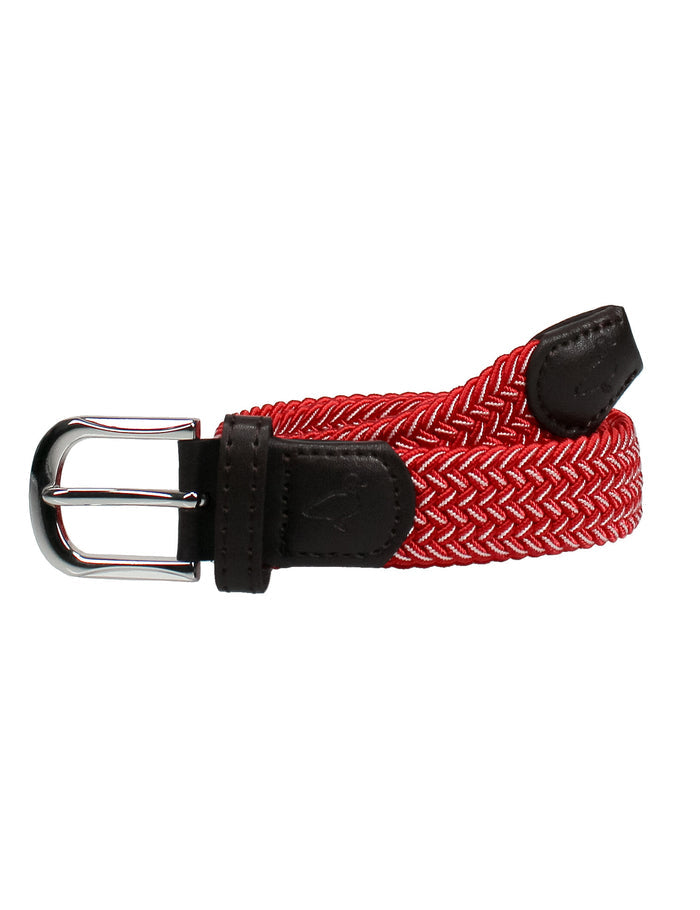 Boys Country Club Stretch Belt Cardinal And White