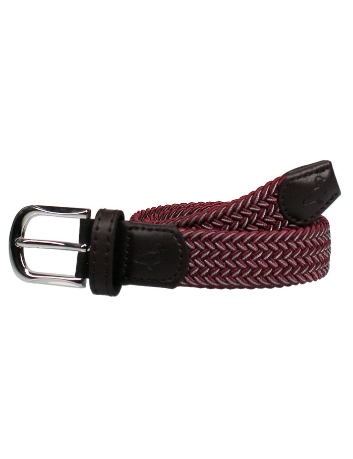 Boys Country Club Stretch Belt Maroon And Grey