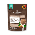 Navitas Organics Regenerative Certified Unsweetened Organic Cacao Powder 8oz. front of bag