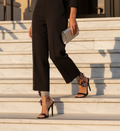Cape Robbin Flowery Rhinestone Ankle Wrap Stiletto Heel Sandals – Black
