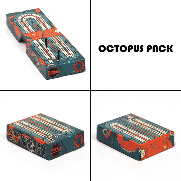 Cardboard Cribbage The Octopus Pack - Travel Cribbage Set