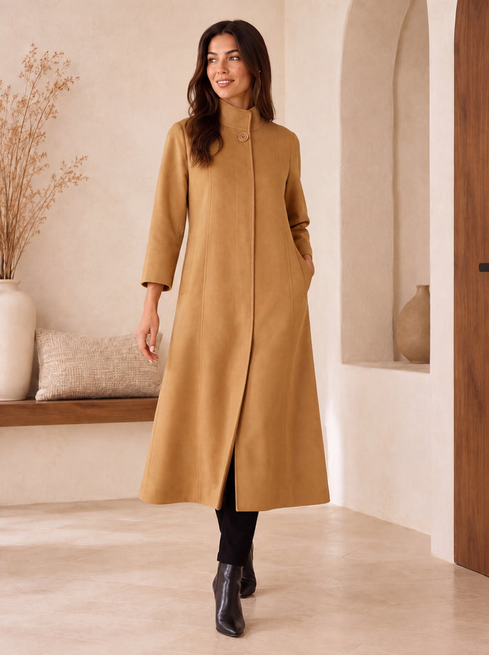 Cashmere Blend Full Length Overcoat for Women