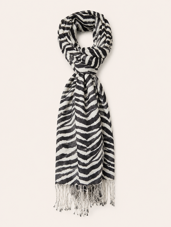 Cashmere Wrap in Animal Prints - Zebra