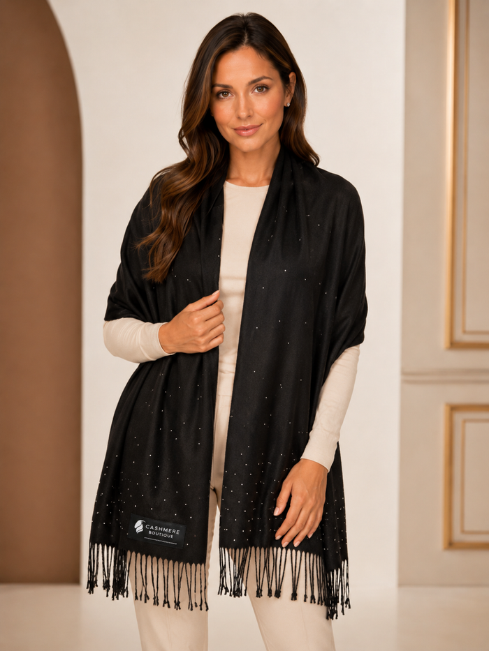Cashmere Wrap with Swarovski Crystals - Galaxy