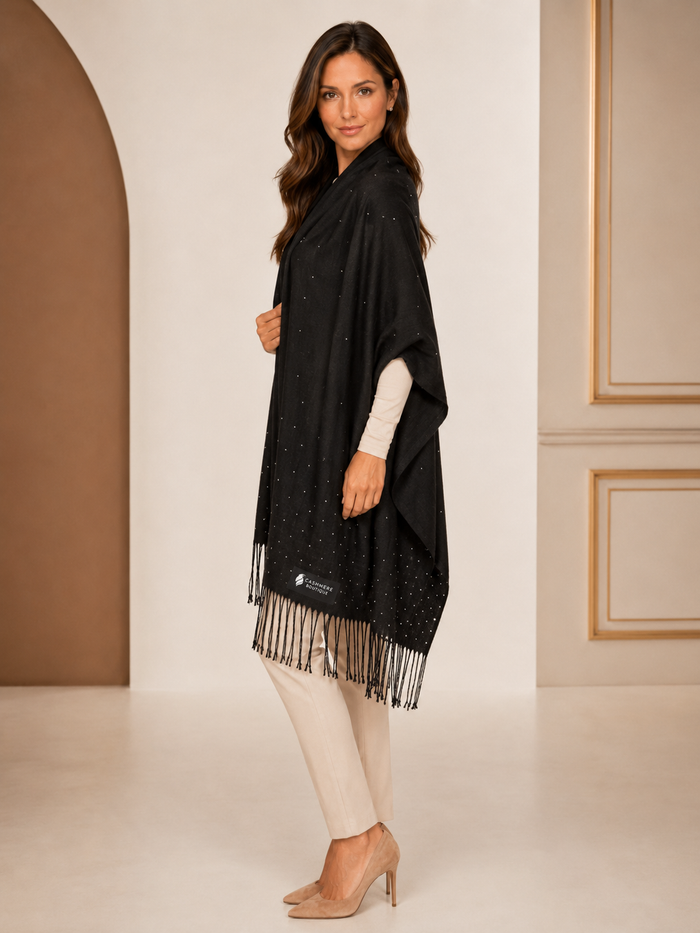 Cashmere Wrap with Swarovski Crystals - Galaxy