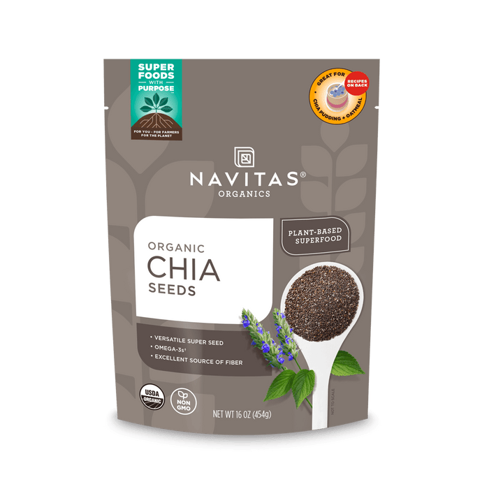 Navitas Organics Chia Seeds 16 oz. back of bag