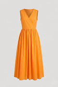 Памучна миди рокля "Bamboo" - оранжево Roberto&Co Roberto Fashion Store Dress NWA1007DRSORNMID-S S