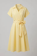 Памучна миди рокля "Biljana" - бананово жълто Roberto&Co Roberto Fashion Store Dress BLJ0907DRSYELMID-42 42