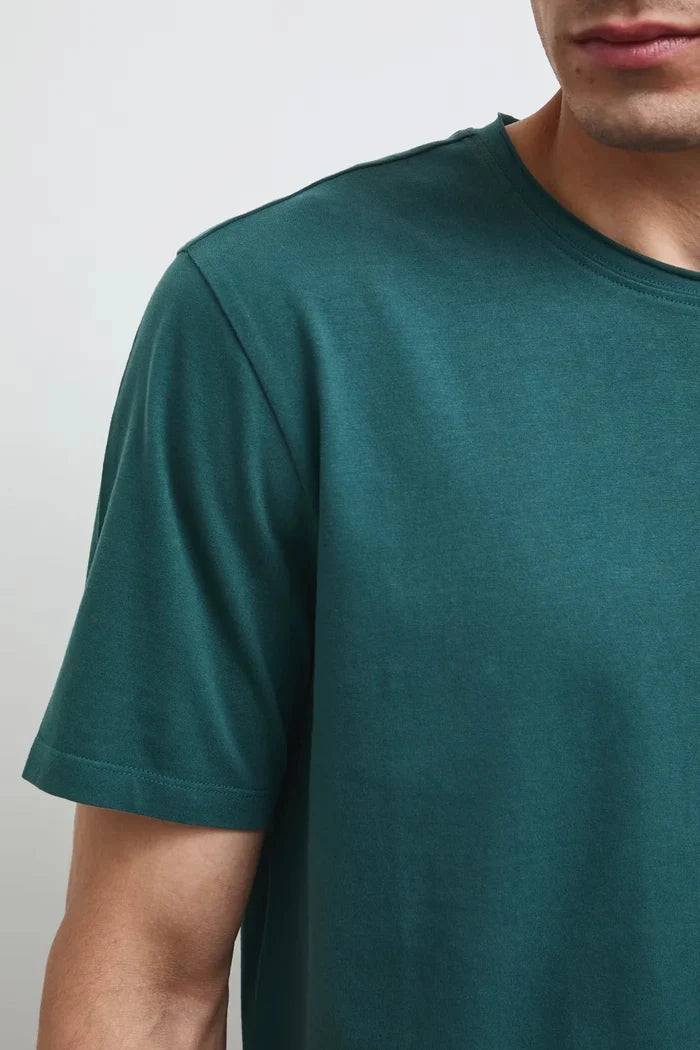 Тъмнозелена мъжка базова тениска от памук с еластан Medicine Roberto Fashion Store T-shirt RW26-TSM013-79X-S S
