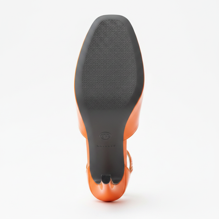 Extreme close-up of the sole from directly beneath