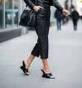 Black Wedge Mule Heels – Sculptural Slip-On Sandals for Women