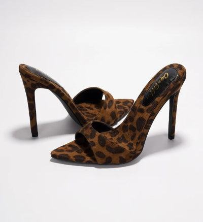 Dulcea Leopard Print Stiletto Mules – Designer-Inspired Heels