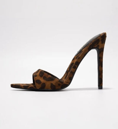 Dulcea Leopard Print Stiletto Mules – Designer-Inspired Heels