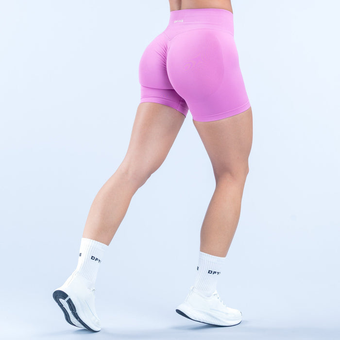 4.5-inch performance shorts, lilac purple, back view with subtle logo print