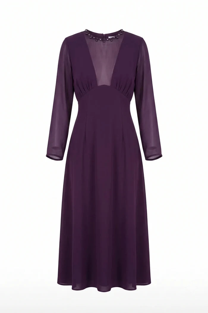 Елегантна миди рокля Roberto&Co - лилаво Roberto&Co Roberto Fashion Store Dress NLZ0907DRSPURMID-36 36