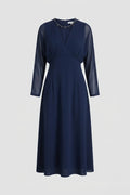 Елегантна миди рокля Roberto&Co - синьо Roberto&Co Roberto Fashion Store Dress NLZ0907DRSBLUMID-36 36