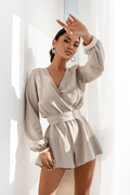 Елегантен дамски гащеризон GLOW в бежово - модерен и изискан дизайн LaBalancia Roberto Fashion Store T-shirt 5907378521296 XS/S