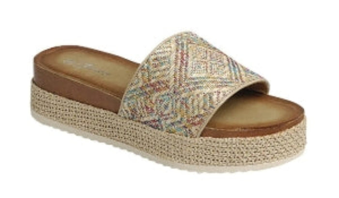 Platform Round Open Toe Slide Sandals | Estelle Shoes