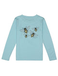 Girls Performance Tee LS Bee Happy Powder Blue