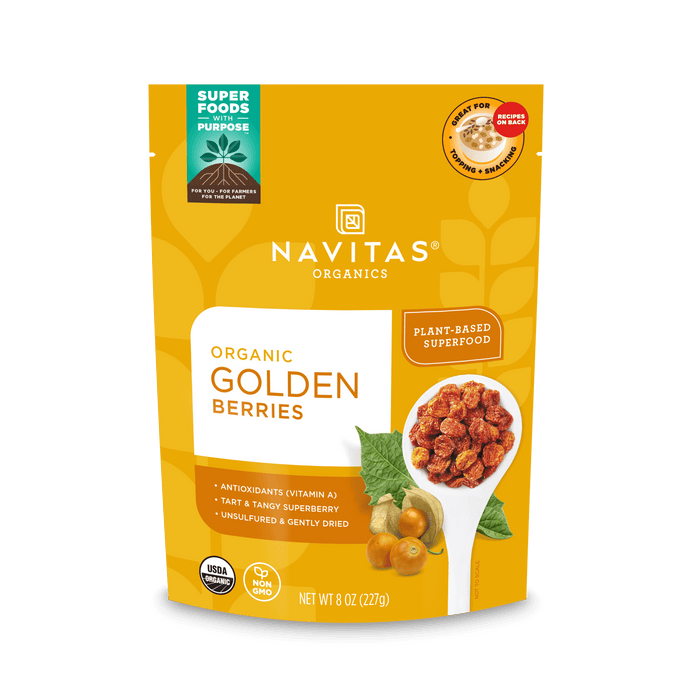 Navitas Organics Dried Goldenberries front of bag