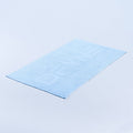 Light blue gym towel, folded square with stitched edges