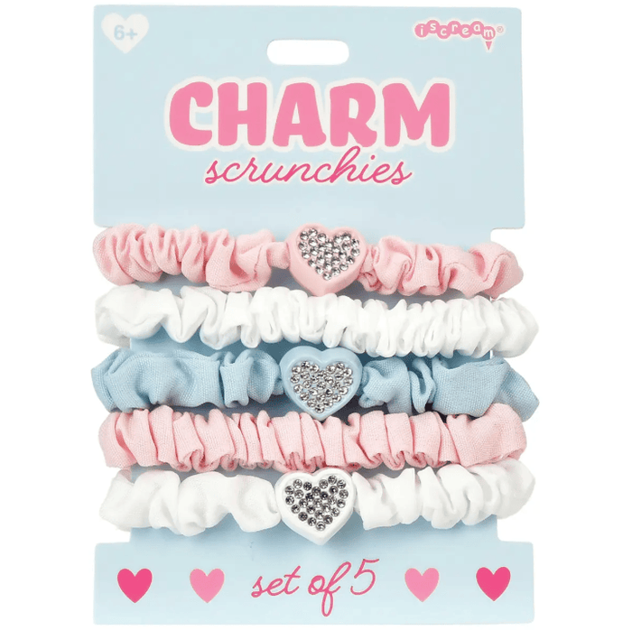 iScream Accessories Heart Charm Scrunchie Set