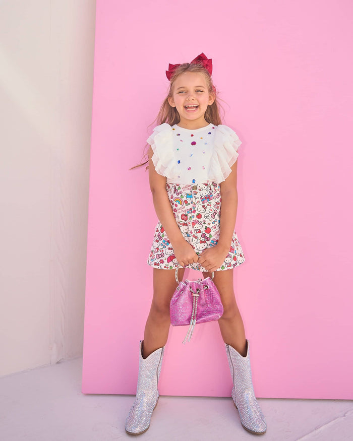 Lola + The Boys Hello Kitty Big Print Skirt