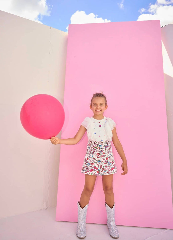 Lola + The Boys Hello Kitty Big Print Skirt