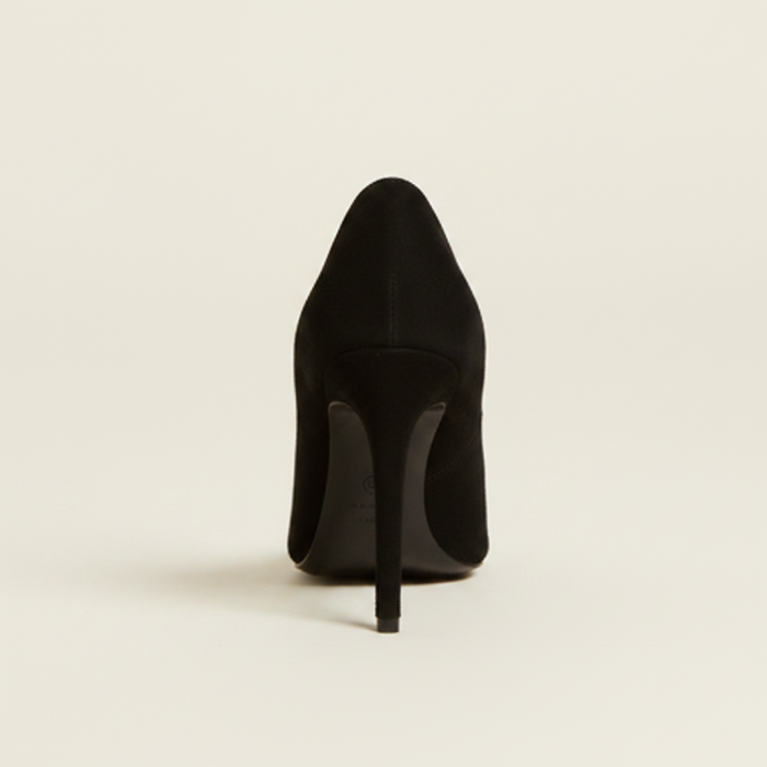 Black Open Vamp Stiletto Pump