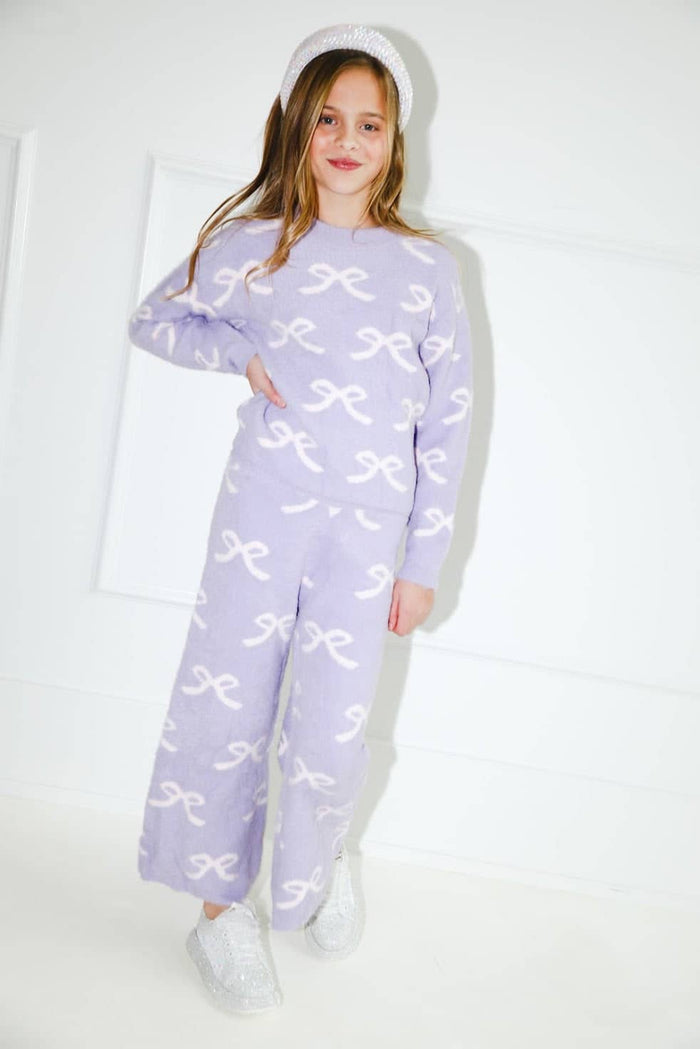 Lola + The Boys Sets Lavender Pretty In Bows Fuzzy Set