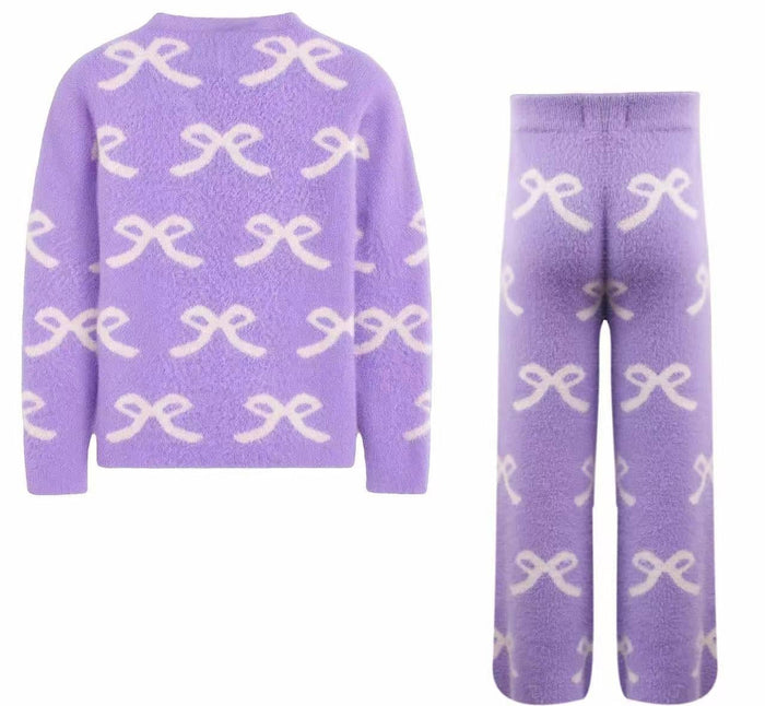 Lola + The Boys Sets Lavender Pretty In Bows Fuzzy Set