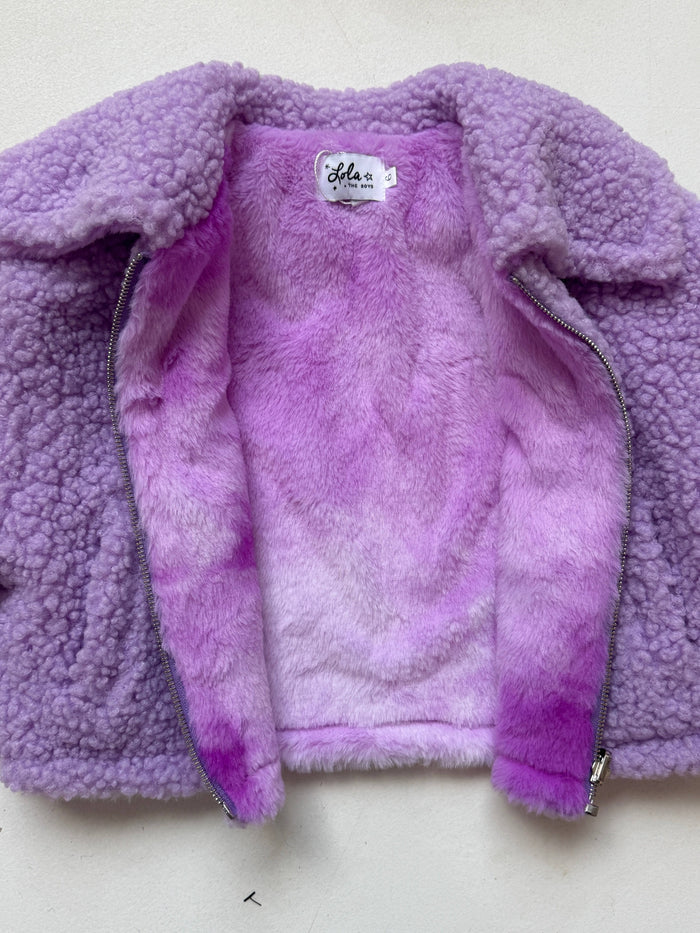 Lola + The Boys Jacket Lavender Sherpa Jacket