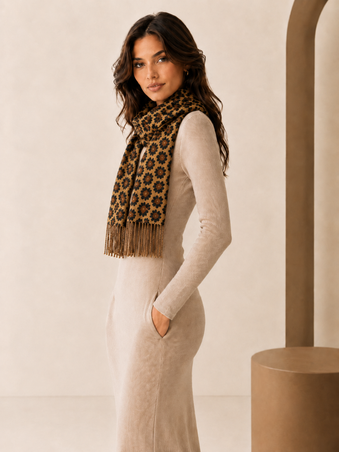 Leopard Print Cashmere Scarf
