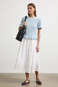 Светлосиня дамска тениска слим кройка от 100% памук Medicine Roberto Fashion Store T-shirt RW26-TSD204-50X-XS XS