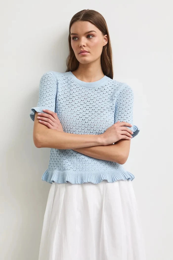 Светлосиня дамска тениска слим кройка от 100% памук Medicine Roberto Fashion Store T-shirt RW26-TSD204-50X-XS XS