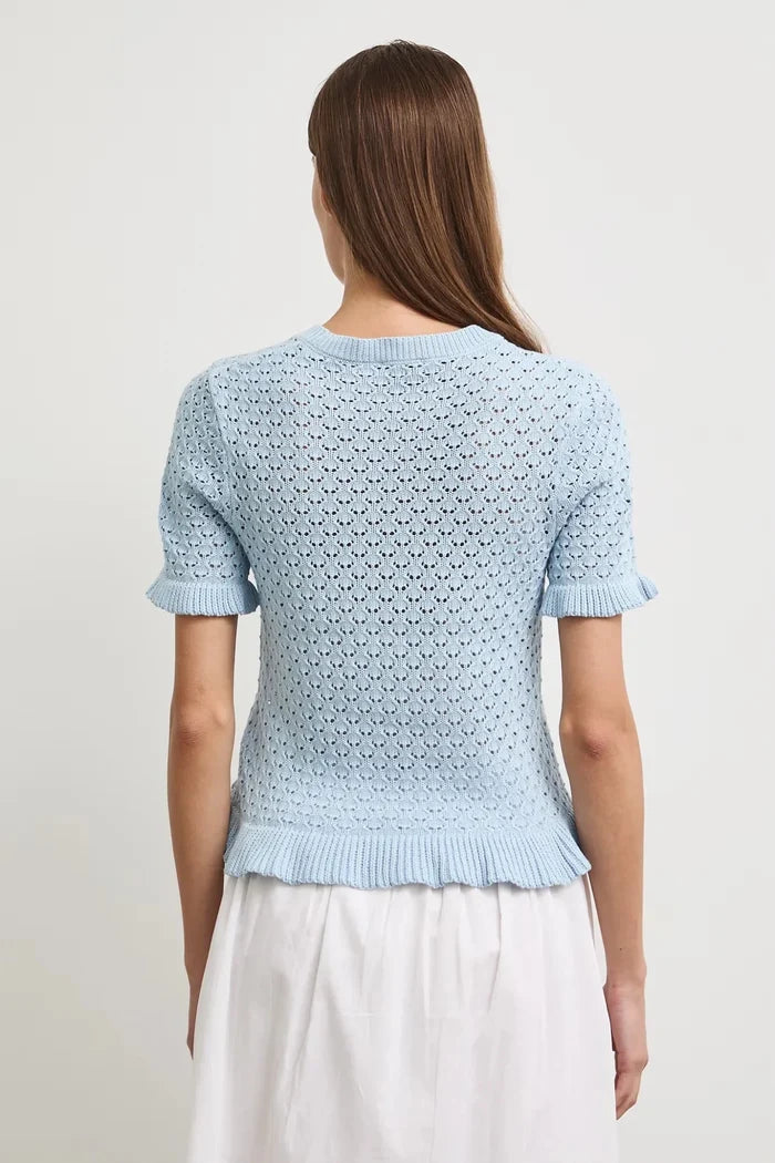 Светлосиня дамска тениска слим кройка от 100% памук Medicine Roberto Fashion Store T-shirt RW26-TSD204-50X-XS XS