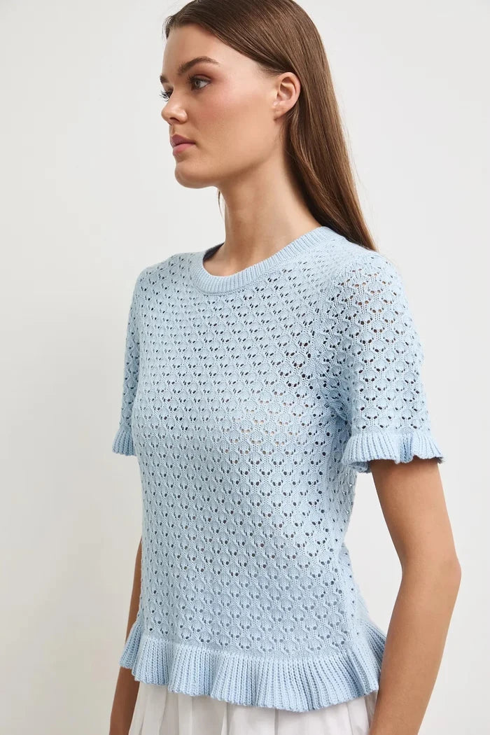 Светлосиня дамска тениска слим кройка от 100% памук Medicine Roberto Fashion Store T-shirt RW26-TSD204-50X-XS XS
