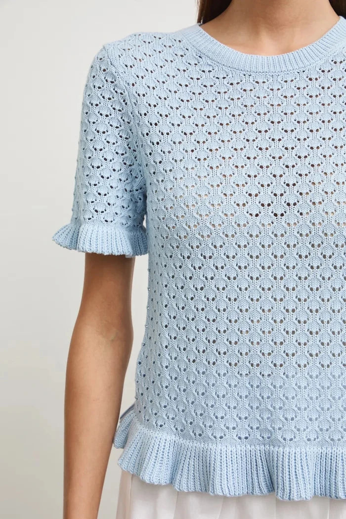 Светлосиня дамска тениска слим кройка от 100% памук Medicine Roberto Fashion Store T-shirt RW26-TSD204-50X-XS XS