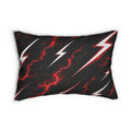 Lightning Bolt Lumbar Pillow — Red Storm Decorative Throw Pillow