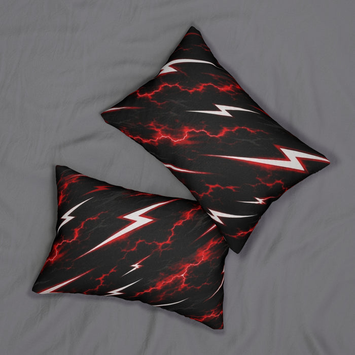 Lightning Bolt Lumbar Pillow — Red Storm Decorative Throw Pillow